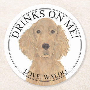 Personalisiert Irish Setter Dog Wedding Runder Pappuntersetzer