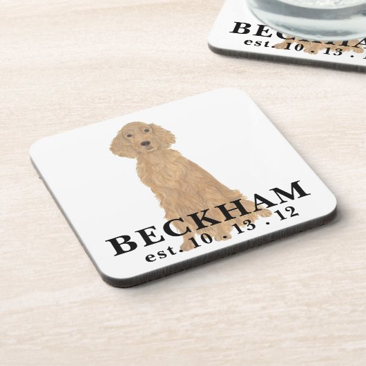 Personalisiert Irish Setter Getränkeuntersetzer (Linke Seite)