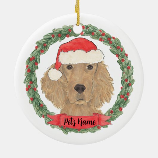 Personalisiert Irish Setter Keramik Ornament (Hinten)