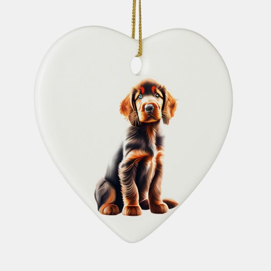 Personalisiert Irish Setter Puppy Keramik Ornament (Rechts)