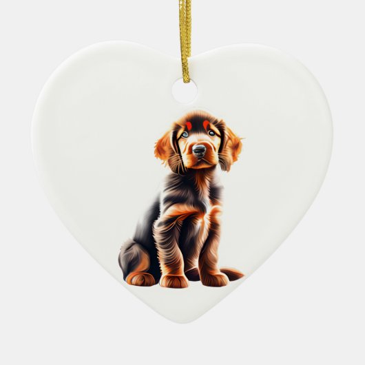 Personalisiert Irish Setter Puppy Keramik Ornament (Vorne)