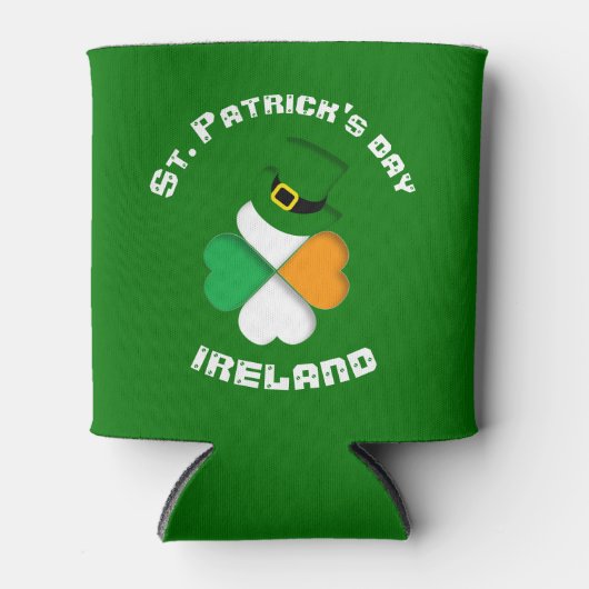 Personalisiert Irish St. Patrick's Day Green Dosenkühler (Vorderseite)