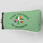 Personalisiert Irish USA Flags Kleeblatt Golf Headcover (Vorderseite)