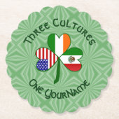 Personalisiert Irish USA Flags Kleeblatt Untersetzer (Vorderseite)