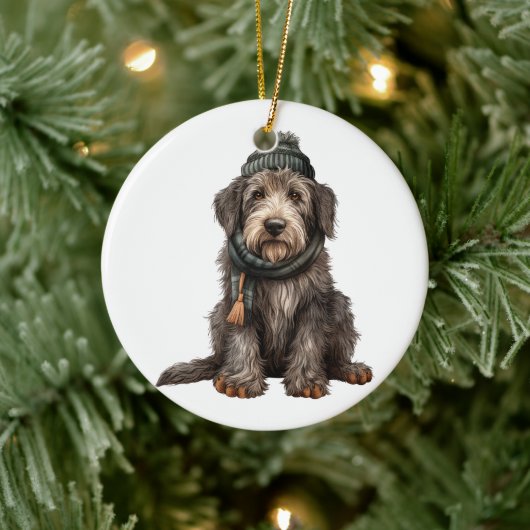 Personalisiert Irish Wolfhound Dog Keramik Ornament (Baum)