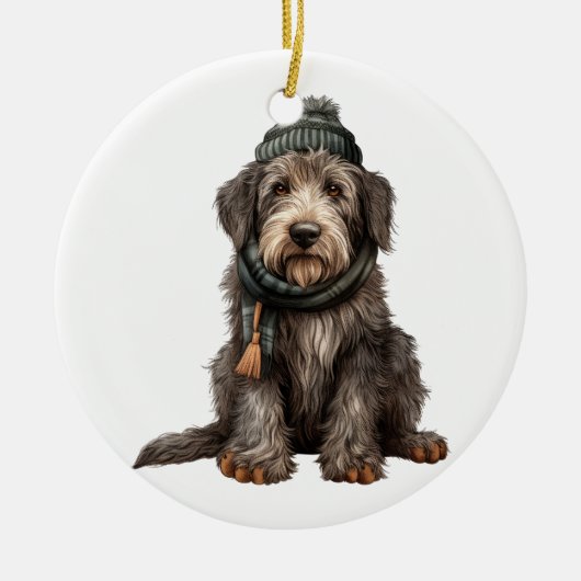 Personalisiert Irish Wolfhound Dog Keramik Ornament (Vorne)