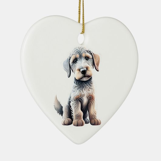 Personalisiert Irish Wolfhound Puppy Keramik Ornament (Rechts)