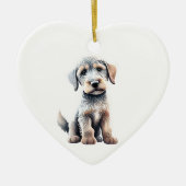 Personalisiert Irish Wolfhound Puppy Keramik Ornament (Vorne)