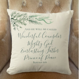Personalisiert Isaiah 9:6 Moderner Kieferweihnacht Kissen