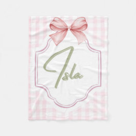 Personalisiert Isla Baby Girl Kinderzimmer Bow&Gin Fleecedecke