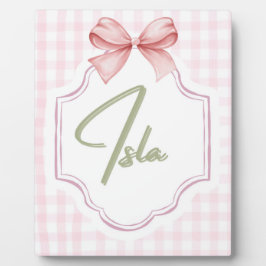 Personalisiert Isla Baby Girl Kinderzimmer Bow&Gin Fotoplatte