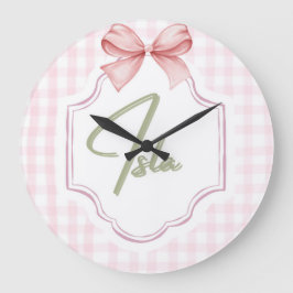 Personalisiert Isla Baby Girl Kinderzimmer Bow&Gin Große Wanduhr
