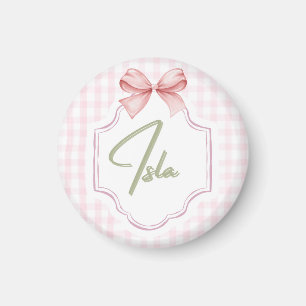 Personalisiert Isla Baby Girl Kinderzimmer Bow&Gin Magnet