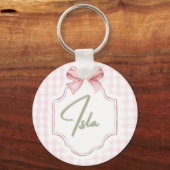 Personalisiert Isla Baby Girl Kinderzimmer Bow&Gin Schlüsselanhänger (Vorderseite)