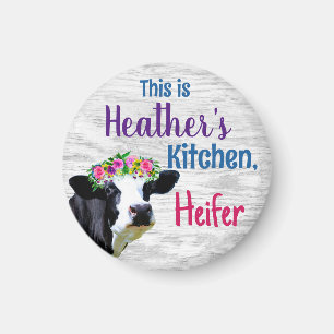 Personalisiert ist die Küchen-Heifer-Kuh Magnet