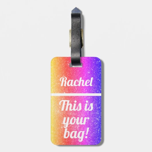 Personalisiert ist dieses Ihr Tasche | lustiger Gepäckanhänger (Rückseite vertikal)