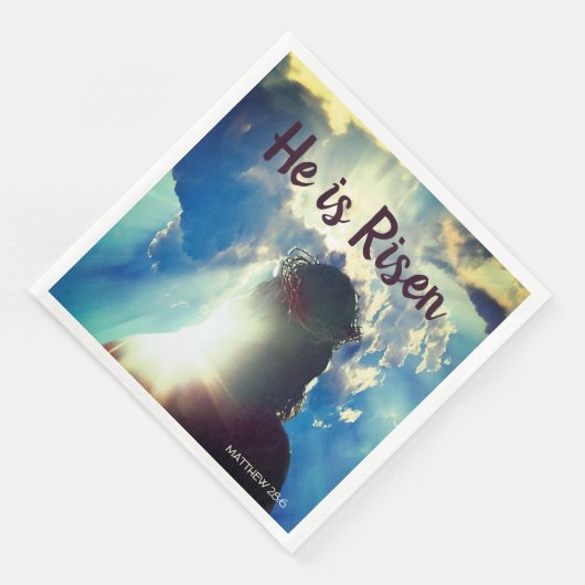 Personalisiert IST ER RISEN Religiöse Jesus Ostern Serviette (Ecke)