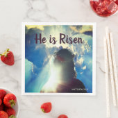 Personalisiert IST ER RISEN Religiöse Jesus Ostern Serviette (Beispiel)