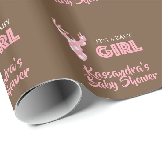 Personalisiert ist es ein Girl Deer Wrapping Paper Geschenkpapier (Rolleneckpunkt)