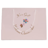 Personalisiert ist es ein Niedlicher Girl-Bär und Große Geschenktüte (Vorderseite)