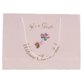 Personalisiert ist es ein Niedlicher Girl-Bär und Große Geschenktüte (Rückseite)