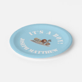 Personalisiert ist es eine Papiertüte für junge Ti Pappteller