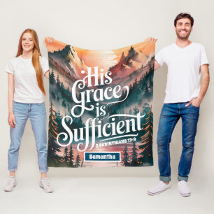 Personalisiert ist seine Gnade ausreichend Christl Fleecedecke