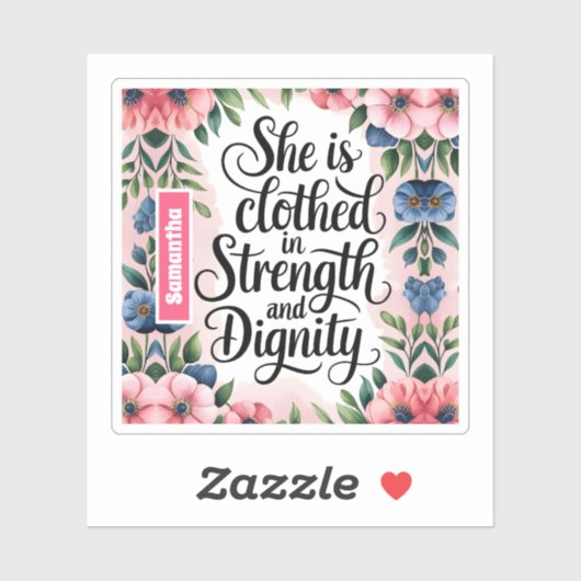 Personalisiert ist sie in Stärke Christlich Aufkleber (Blatt)