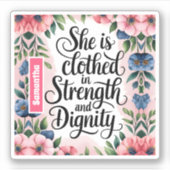 Personalisiert ist sie in Stärke Christlich Aufkleber (Vorderseite)