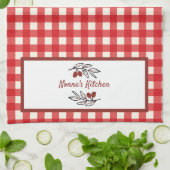 Personalisiert Italienisch Red Gingham Cooking Geschirrtuch (Gefaltet)