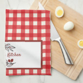Personalisiert Italienisch Red Gingham Cooking Geschirrtuch (Viertel Falte)