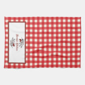 Personalisiert Italienisch Red Gingham Cooking Geschirrtuch (Horizontal)