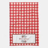 Personalisiert Italienisch Red Gingham Cooking Geschirrtuch (Vertikal)