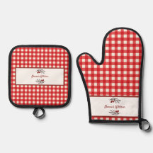 Personalisiert Italienisch Red Gingham Cooking
