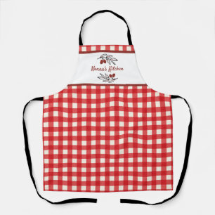 Personalisiert Italienisch Red Gingham Cooking Schürze