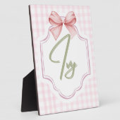 Personalisiert Ivy Baby Girl Kinderzimmer Bow&Ging Fotoplatte (Seite)
