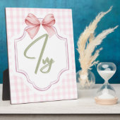 Personalisiert Ivy Baby Girl Kinderzimmer Bow&Ging Fotoplatte (Seite)