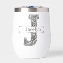 Personalisiert J Initial Silver Monogram - Ihr Nam