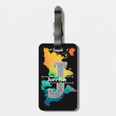 Personalisiert J Initial Silver Monogram - Ihr Nam Gepäckanhänger (Rückseite vertikal)