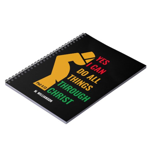 Personalisiert JA, ICH KANN ALLES Christlich TUN Notizblock (Linke Seite)