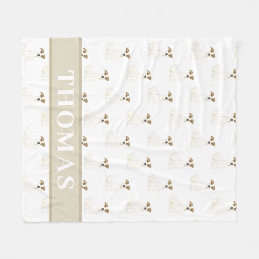 Personalisiert Jack Russell Terrier Fleecedecke (Vorderseite (Horizontal))