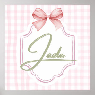 Personalisiert Jade Baby Girl Kinderzimmer Bow&Gin Poster