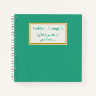 Personalisiert Jade Green und Gold Journal Notizblock