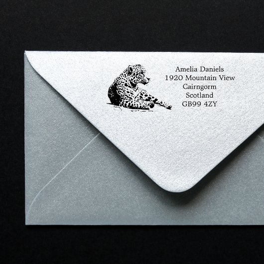 Personalisiert Jaguar New Zuhause Address Rubber B Permastempel