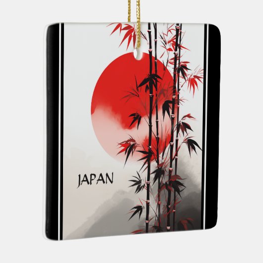 Personalisiert Japan Sun und Bamboo Japanischer Ur Keramikornament (Rechts)