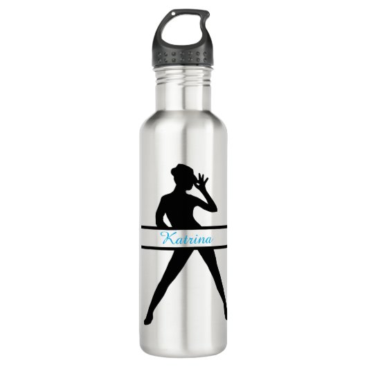Personalisiert Jazz Dancer Silhouette Wasserflasch Edelstahlflasche (Vorderseite)