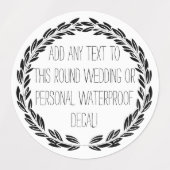 Personalisiert jeden Textzirkel rund wasserdicht Etiketten (Design 2)