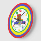 Personalisiert (JEDER NAME) Kinderuhr mit Zahlen Große Wanduhr (Winkel)