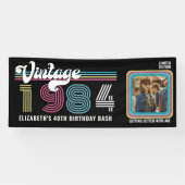 Personalisiert Jedes Alter Vintages Foto Geburtsta Banner (Horizontal)