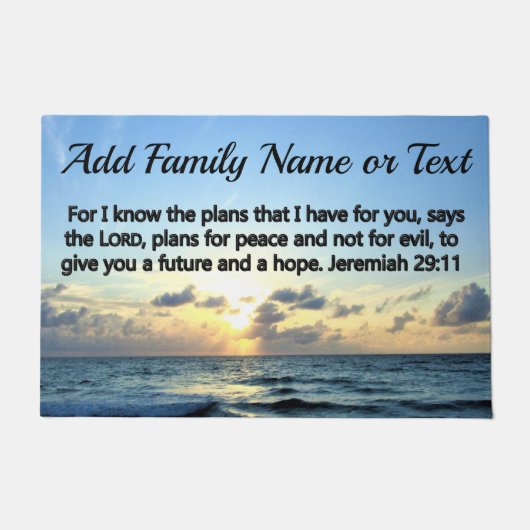 Personalisiert JEREMIAH 29:11 SONNENREISE Fußmatte (Vorderseite)